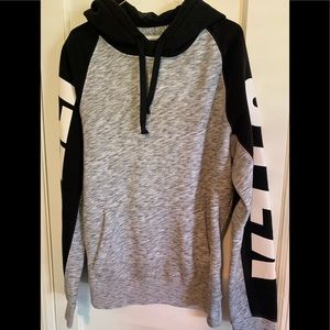 Hollister hoodie, grey and black. Size:medium mens